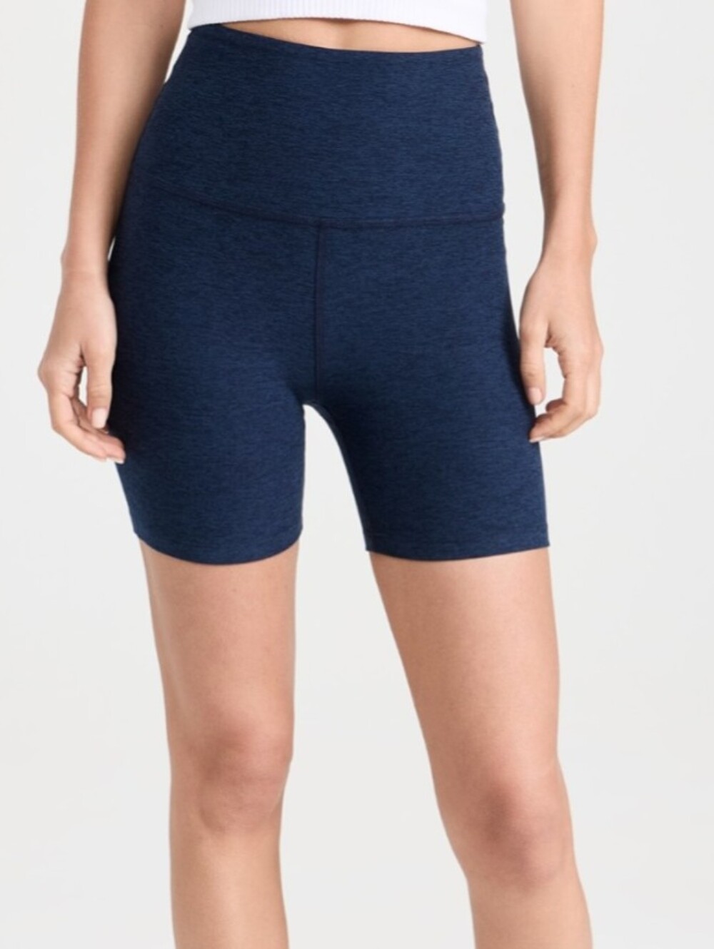 Beyond YogaSpacedye Keep Pace Biker Navy Blue Women's Shorts Size XS